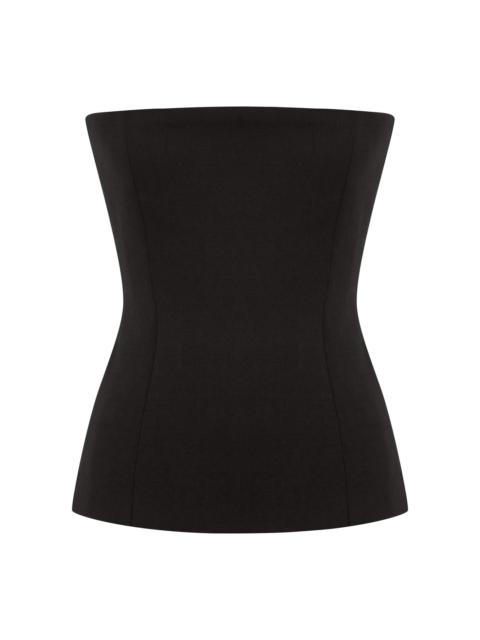 ALEX PERRY Longline Corset Wool Top black