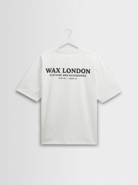 Wax London Milton - Off White Stacked Text Graphic Organic Cotton T-Shirt