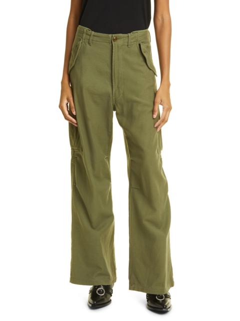 Wide Leg Cotton Cargo Pants