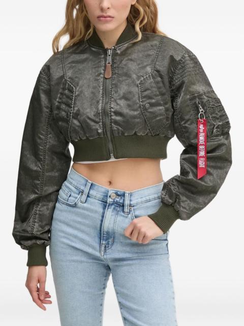 ALPHA INDUSTRIES zip-up cropped bomber jacket