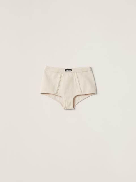 Miu Miu Garment-dyed ribbed boxer shorts