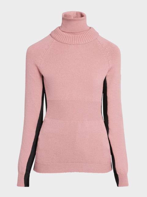 Moncler Grenoble Wool and Fleece Turtleneck Sweater