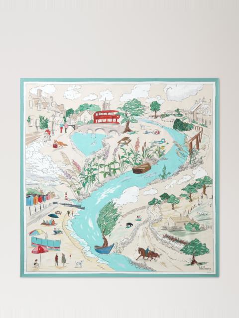 Mulberry Large Square Scarf - Town & Country Multicolour Silk Twill