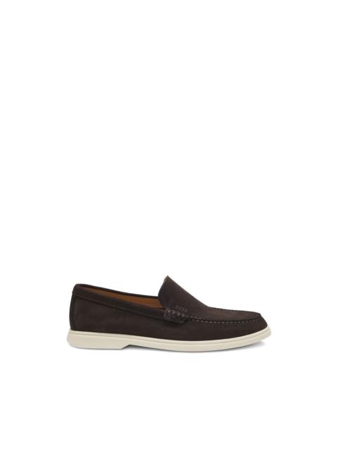 BOSS suede stitched loafers