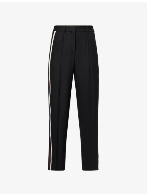 ME+EM Stripe-Trim Wide-Leg Woven Trousers