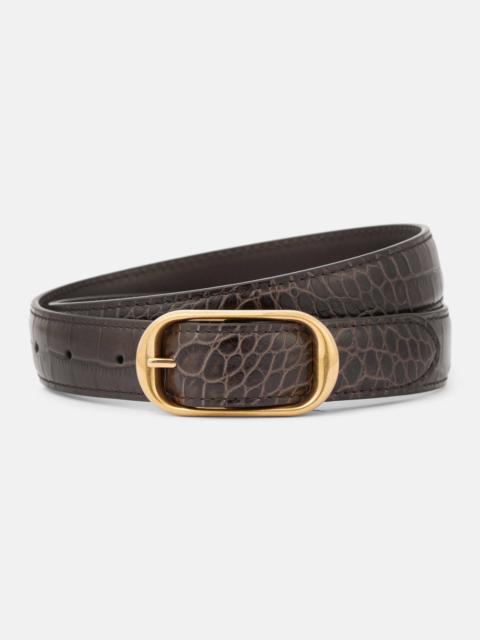 NILI LOTAN Reine croc-effect patent leather belt