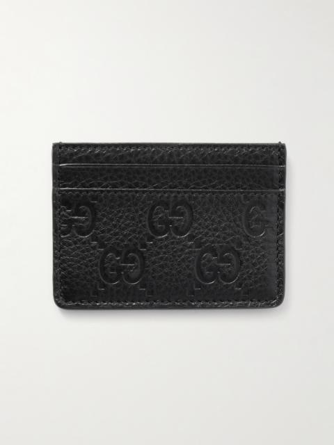 GUCCI Gg Emblem Debossed Textured-leather Cardholder