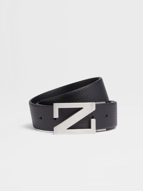 ZEGNA BLACK REVERSIBLE LEATHER BELT