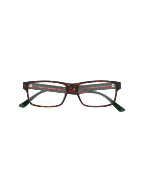 GUCCI Web detail rectangular-frame glasses