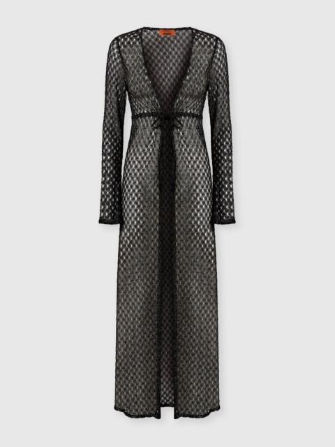 Missoni Long cardigan in lamé viscose with spiderweb motif