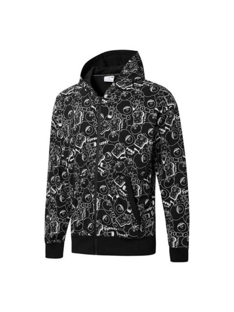 Puma Club All Over Print Full Zip Hoodie Jacket 'Black' 533201-51