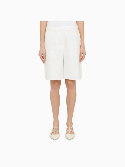 Valentino White cotton bermuda shorts