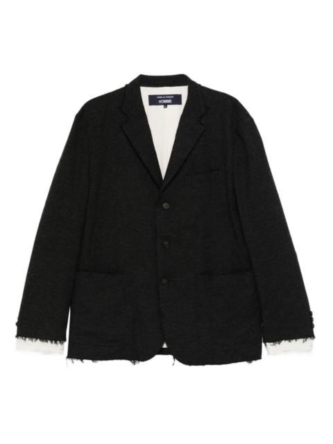Comme des Garçons Homme single-breasted frayed-edge blazer