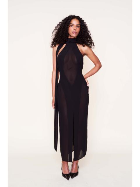 GUIZIO KOEMI SHEER PANEL DRESS