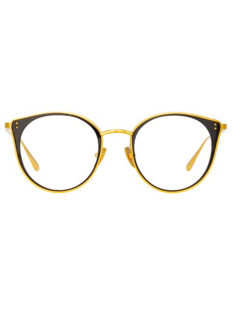 NEUSA OVAL OPTICAL FRAME IN YELLOW GOLD