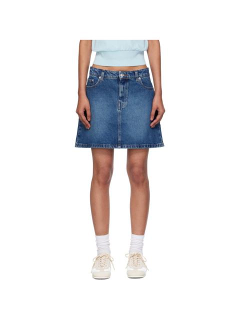 A.P.C. Blue Moss Denim Miniskirt