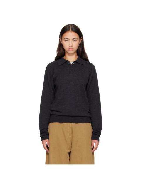 Studio Nicholson Gray Sark Knit Polo