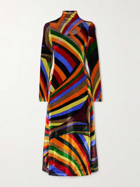 PUCCI Printed stretch-velvet midi dress