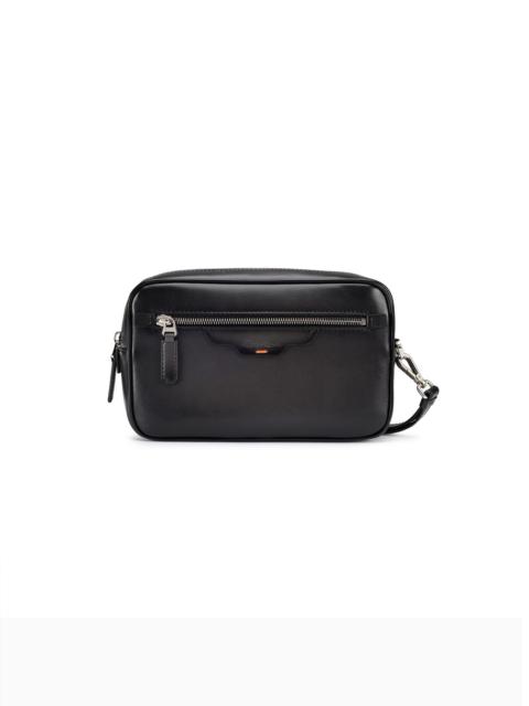 Santoni Black leather beauty case