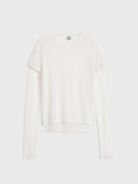 Totême Layered knit tee talc