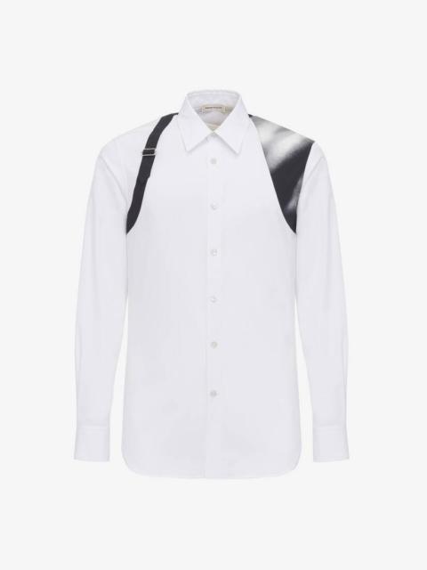 Men's Solarised Flower Harness Shirt in White
