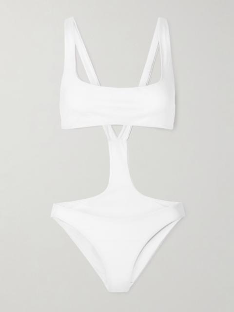 KIKI DE MONTPARNASSE La Sirene cutout swimsuit White