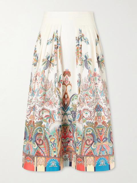 Etro Paisley-print Cotton-poplin Midi Skirt