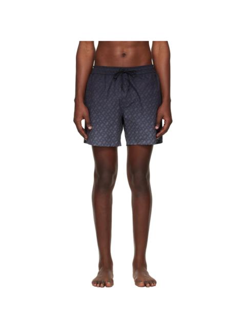 BOSS Gray Logo-Badge Swim Shorts