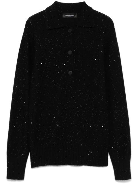 FABIANA FILIPPI sequin-embellished polo sweater