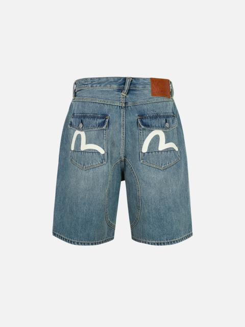 EVISU Seagull Print Regular Fit Denim Shorts