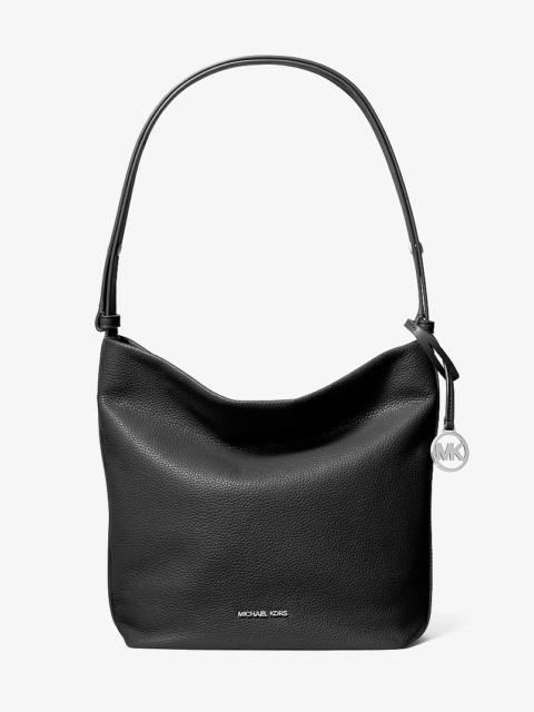 MICHAEL KORS Roey Medium Pebbled Leather Bucket Messenger Bag