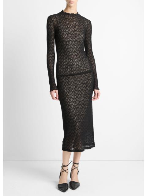 Vince Cotton-Blend Diamond Lace Skirt