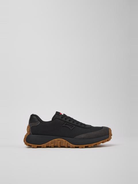 CAMPER Drift Trail Black and Gray Recycled PET and Leather Sneakers for Women.