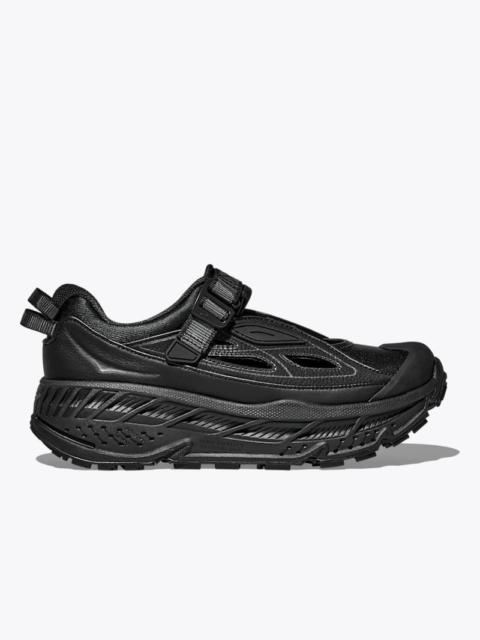 HOKA Stinson Breeze Lifestyle Shoes in Black/Carbon Black