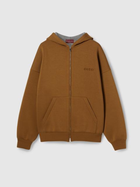 GUCCI Embroidered hooded jersey sweatshirt