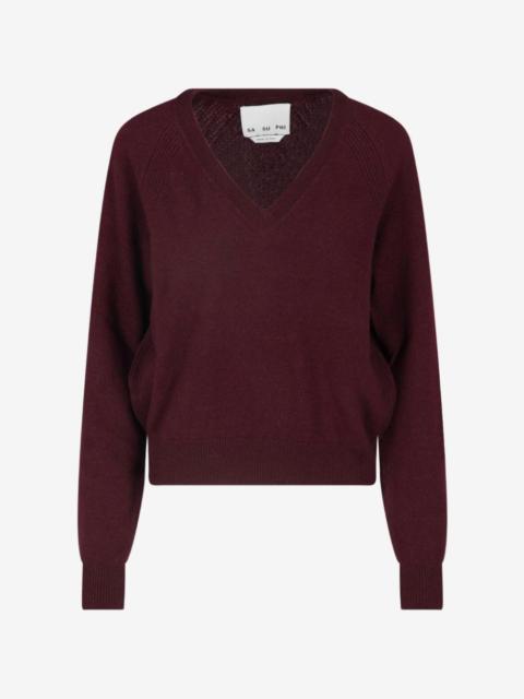SA SU PHI V-neck long-sleeve sweater