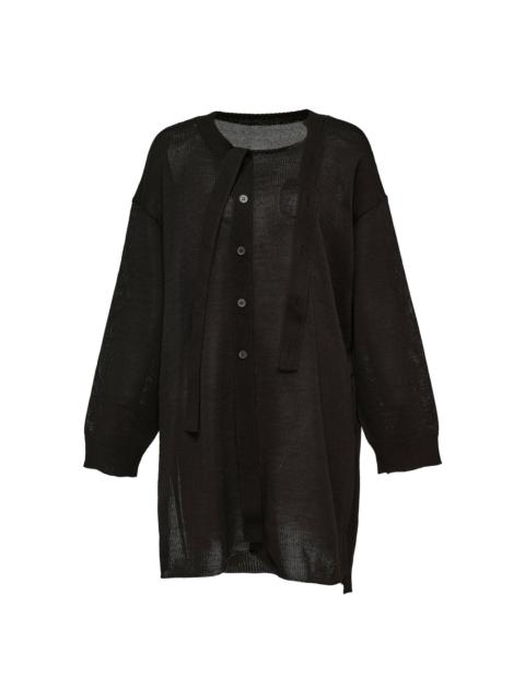 Buttoned Drape Knit Sweater