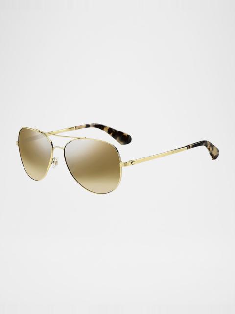 kate spade avaline mirrored aviator sunglasses