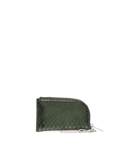 Rick Owens snakeskin-effect zip-around wallet