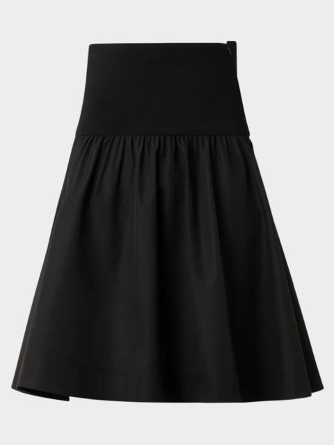 AKRIS Wide Waistband Cotton Poplin Skirt