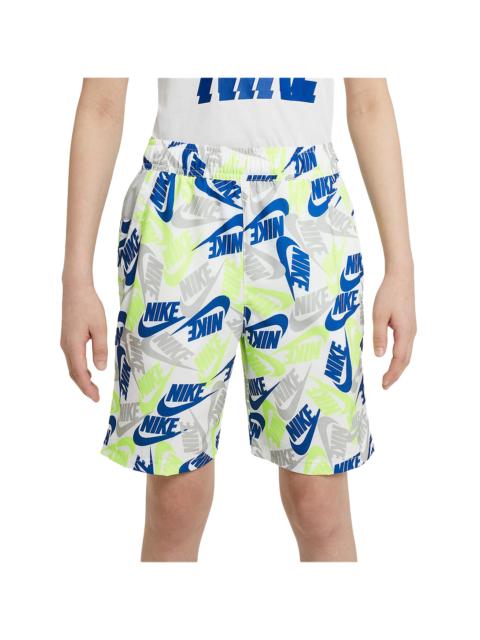Nike Woven All Over Print Shorts GS "White / Blue / Green" DA0853 100