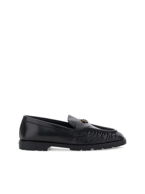 PINKO Nora pleated logo loafers