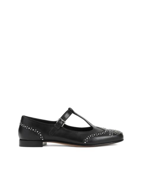 Church's T-bar studded flat pumps
