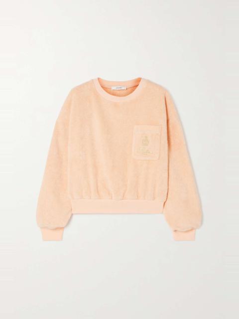 FRAME + Ritz Paris embroidered cotton-terry sweatshirt