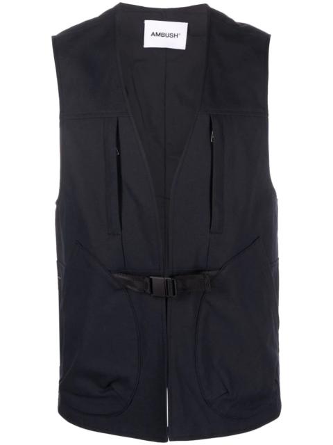 Ambush buckle-fastening V-neck gilet