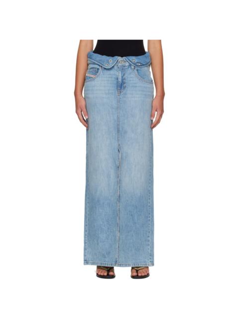 Diesel Blue Jean-Illusion Denim Maxi Skirt