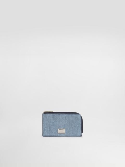 Dolce & Gabbana Nubuck denim card holder