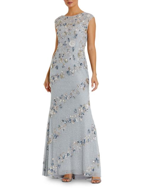 MAC DUGGAL Women's Beaded Trumpet Gown - Powder Blue