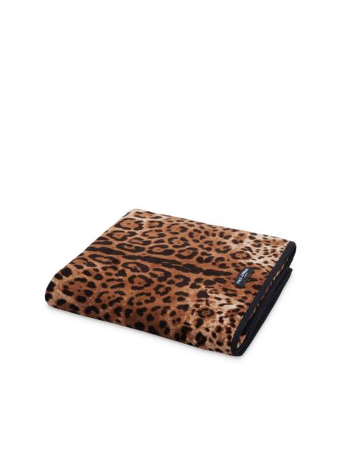 leopard-print cotton towel