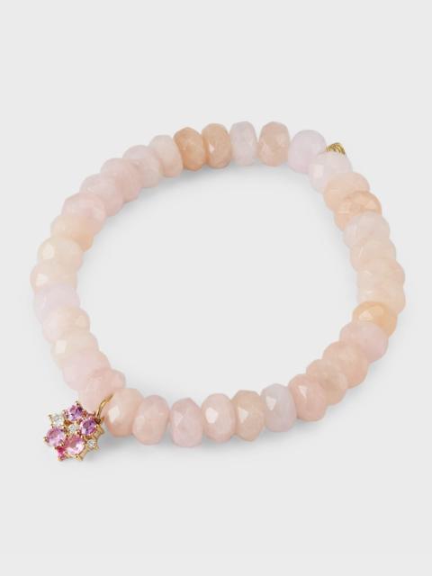 SYDNEY EVAN 14k Morganite Beaded Bracelet with Disc Charm